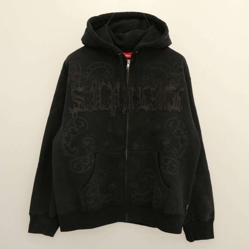 シュプリーム 25SS Paisley加工 Leather Applique Zip Up Hooded Sweatshirt レザー アップリケ ジップ アップ フーデッド スウェット パーカー 買取実績 画像