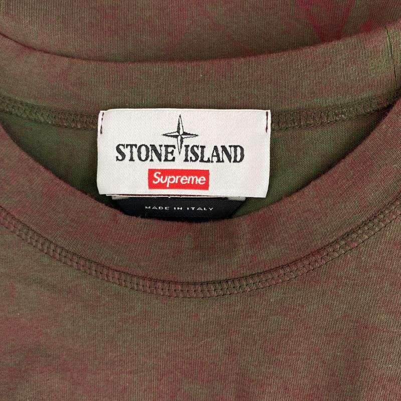 シュプリーム 7025201S1 × STONE ISLAND ストーンアイランド Dust Treatment Cotton T Shirt ダスト加工 クルーネックポケット Tシャツ 買取実績 画像