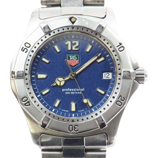 タグホイヤー WK1113 EB6929 ダイバー 200m SS QZ クォーツ 青文字盤 腕時計 ウォッチ 買取実績 画像