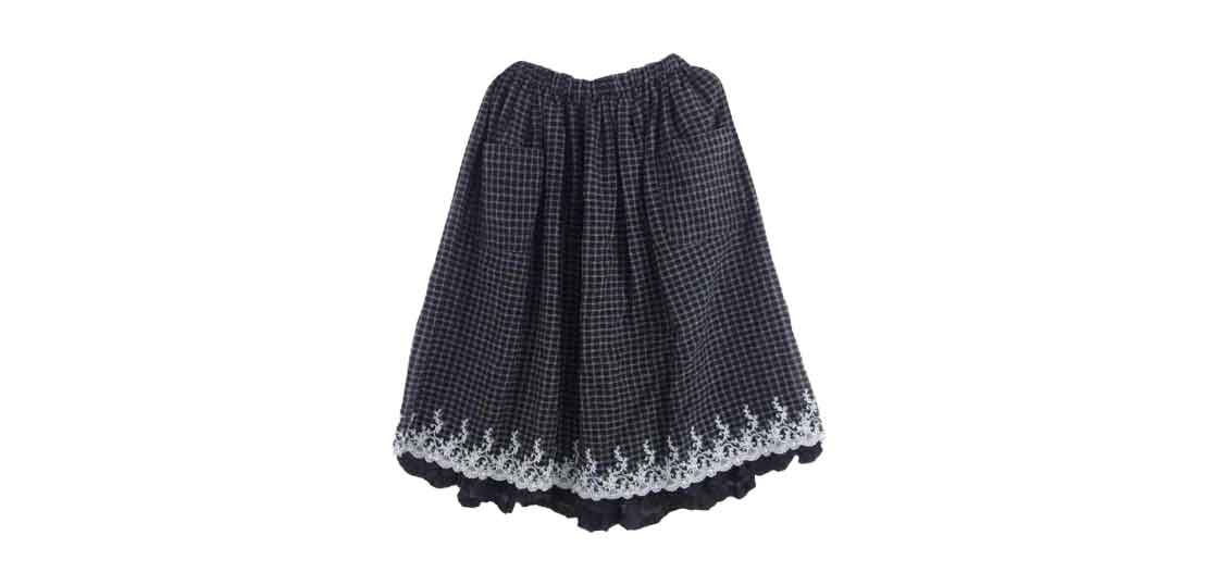 タオ コムデギャルソン 22AW TJ-S007-051 先染めウール チェック柄 フリル スカート 買取実績