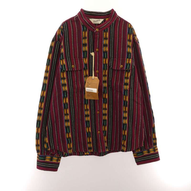テンダーロイン 16AW T-GTM STAND SHT グアテマラ柄 スタンドカラー 長袖シャツ バーガンディ 買取実績 画像