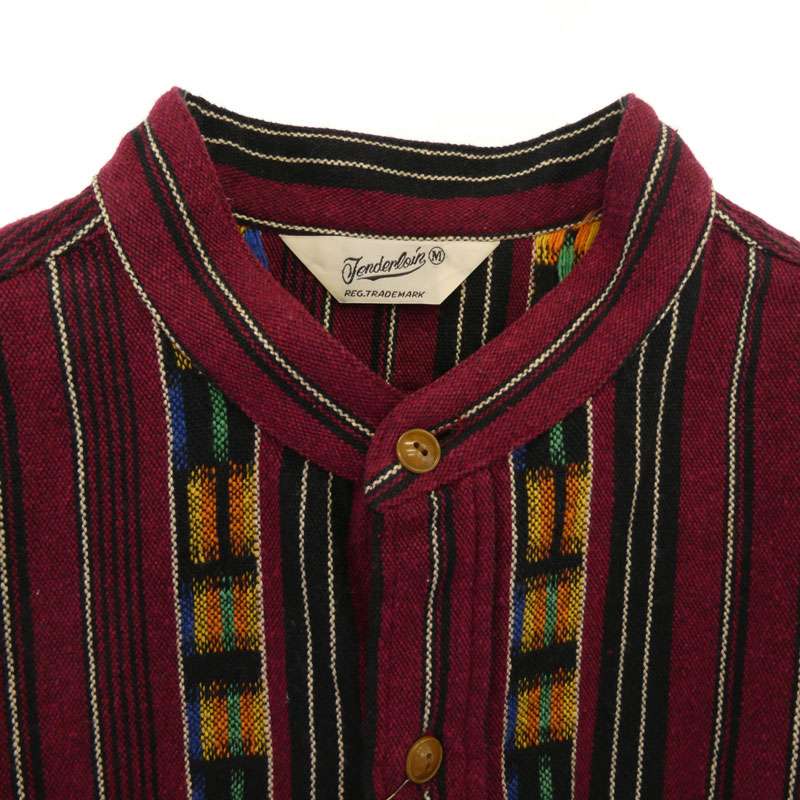 テンダーロイン 16AW T-GTM STAND SHT グアテマラ柄 スタンドカラー 長袖シャツ バーガンディ 買取実績 画像