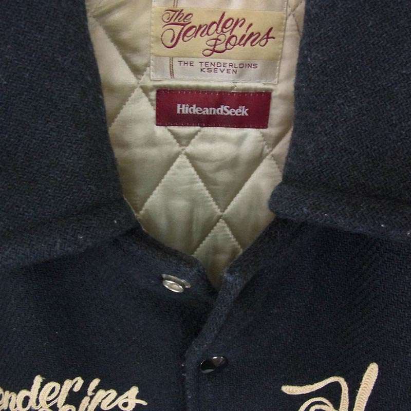テンダーロイン STJ-11009 × HIDE AND SEEK ハイドアンドシーク ロゴ刺繍 ウール スタジャン ブルゾン ジャケット 買取実績 画像
