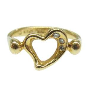 ティファニー K18 オープンハート 3P ダイヤ リング 買取実績