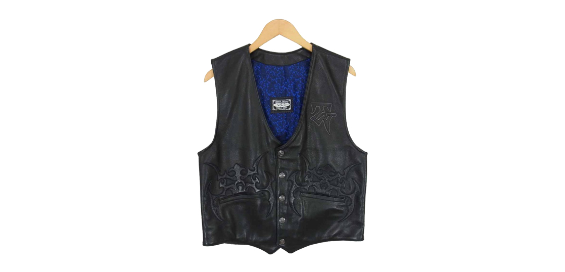 トラヴィスワーカー クロス トライバル スカル レザー ベスト 買取実績