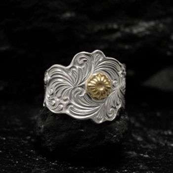 アリゾナフリーダム唐草彫りリング(幅広タイプ)画像