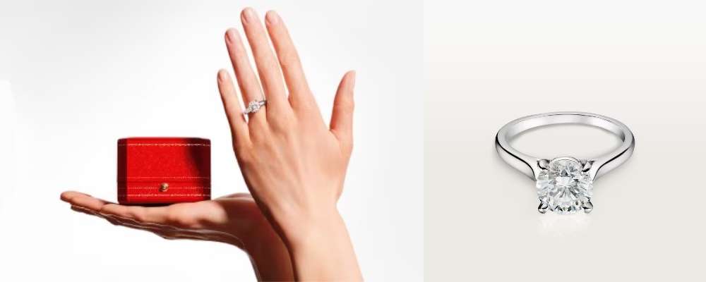 カルティエ ソリテールリング、ブリリアントカット ダイヤモンド画像