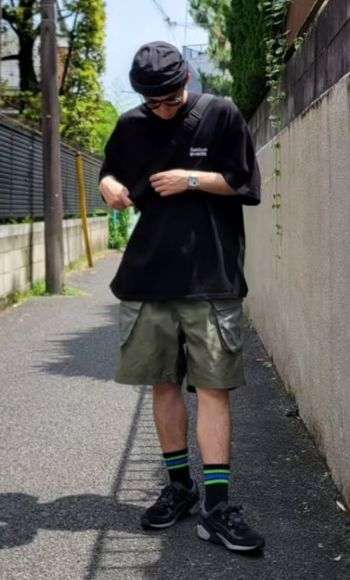 ファセッタズムカーゴショーツコーデ画像