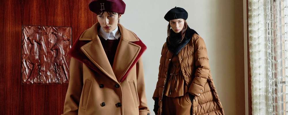 ヘルノ　コート、ロングダウン着用画像