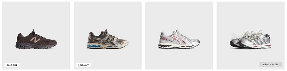 kith.comオンラインショップのスニーカー画像