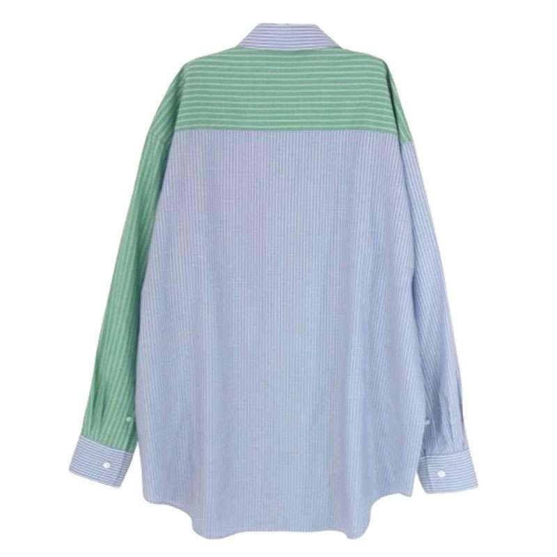 オーラリー 25SS A25SS04WW SUPER FINE WOOL MULTI STRIPE SHIRT マルチ ストライプ ウール 長袖シャツ 買取実績 画像