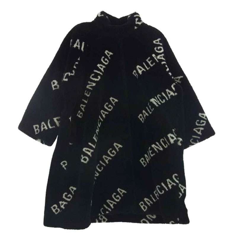 バレンシアガ 19AW 583846 TGQ02 ロゴ総柄 ボア 内キルティング 中綿 コート 買取実績 画像