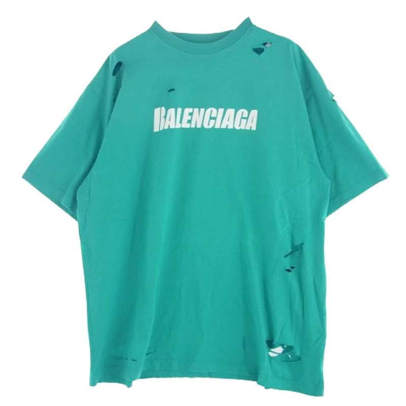 バレンシアガ 21SS 651795 TKVB8 ロゴ クルーネック Tシャツ 買取実績　画像