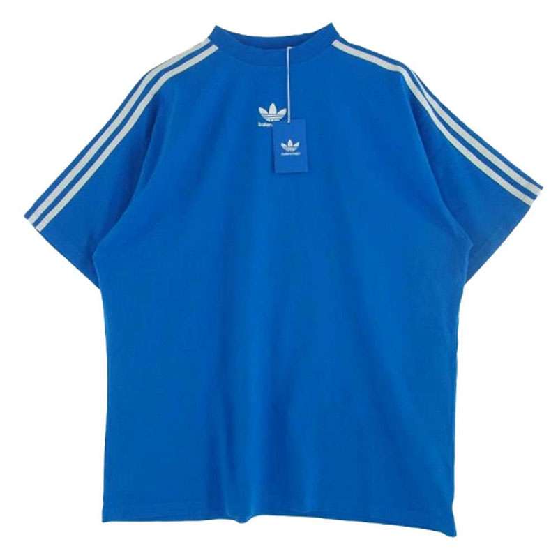 バレンシアガ 23SS 739101 TNVA6 × adidas アディダス Stripe Tee 3ストライプ ロゴプリント オーバーサイズ 半袖 Tシャツ 買取実績 画像