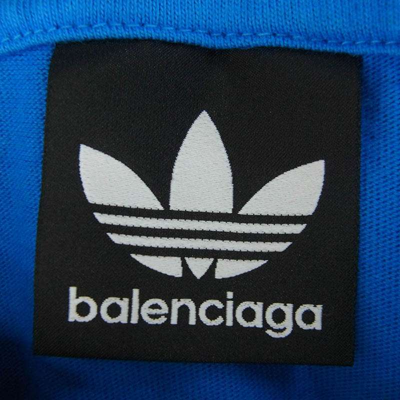 バレンシアガ 23SS 739101 TNVA6 × adidas アディダス Stripe Tee 3ストライプ ロゴプリント オーバーサイズ 半袖 Tシャツ 買取実績 画像