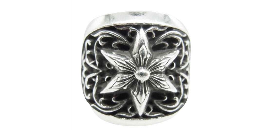 CHROME HEARTS/CLASSIC OVAL STAR RING/#22/PLATINUM/PAVE/クロム