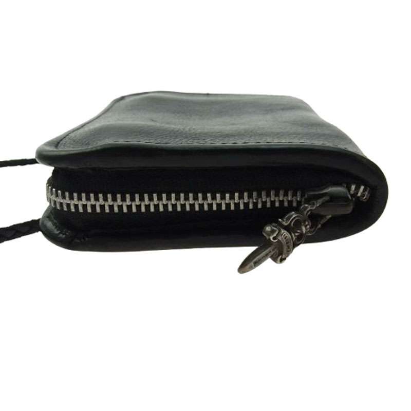 クロムハーツ(原本無) 初期 オールド コノリーレザー ダガージップ ラウンドファスナー レザーブレイド ショルダー ウォレット 財布 買取実績 画像