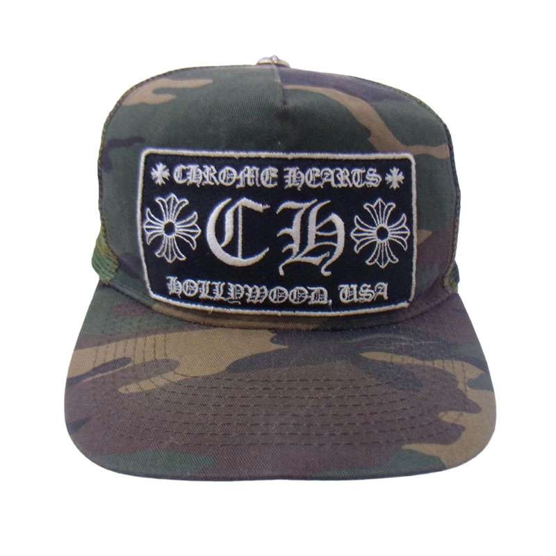 クロムハーツ(原本無)TRUCKER CAP オールド カモフラ 迷彩 クロスボール メッシュ キャップ 帽子 買取実績 画像