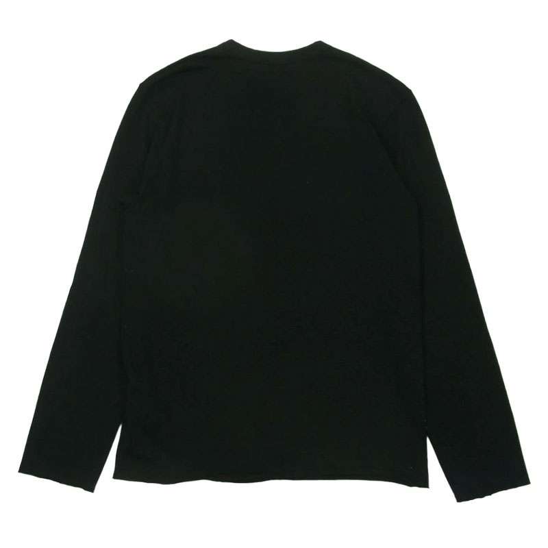 コムデギャルソンオムプリュス 02AW AD2002 PG-T015 四つの黒期 BLACK ブラック ロゴプリント ウール 長袖 カットソー Tシャツ 買取実績 画像