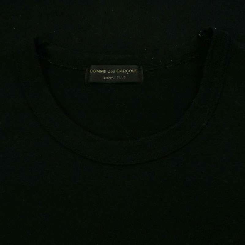コムデギャルソンオムプリュス 02AW AD2002 PG-T015 四つの黒期 BLACK ブラック ロゴプリント ウール 長袖 カットソー Tシャツ 買取実績 画像