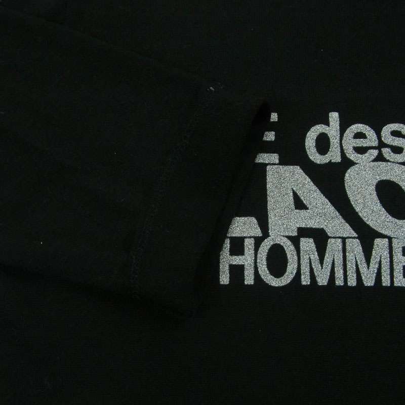 コムデギャルソンオムプリュス 02AW AD2002 PG-T015 四つの黒期 BLACK ブラック ロゴプリント ウール 長袖 カットソー Tシャツ 買取実績 画像