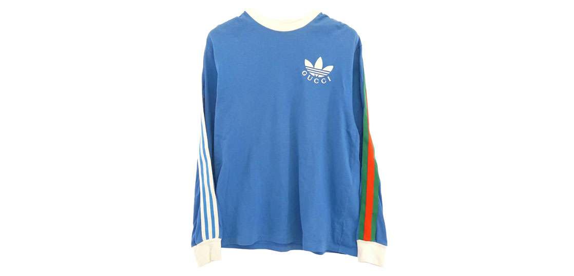 グッチ × adidas アディダス 700506XJEKO ロゴプリントサイドライン長袖 カットソー 買取実績