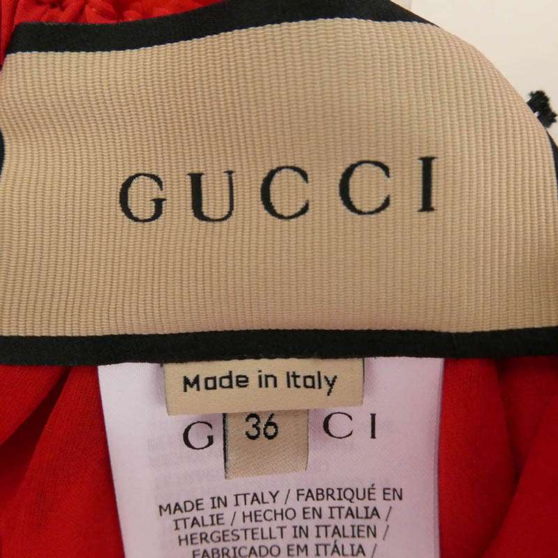 グッチ 730915 ZHS57 イタリア製 シルクシフォン ドレス ワンピース 買取実績 画像