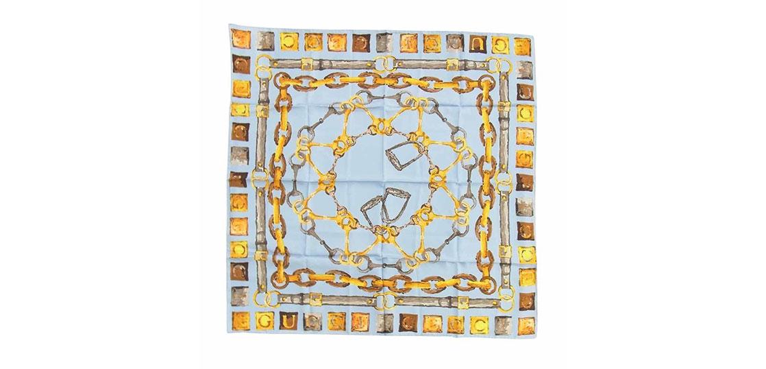 グッチ シルク100％ ホースビット柄 スカーフ 買取実績