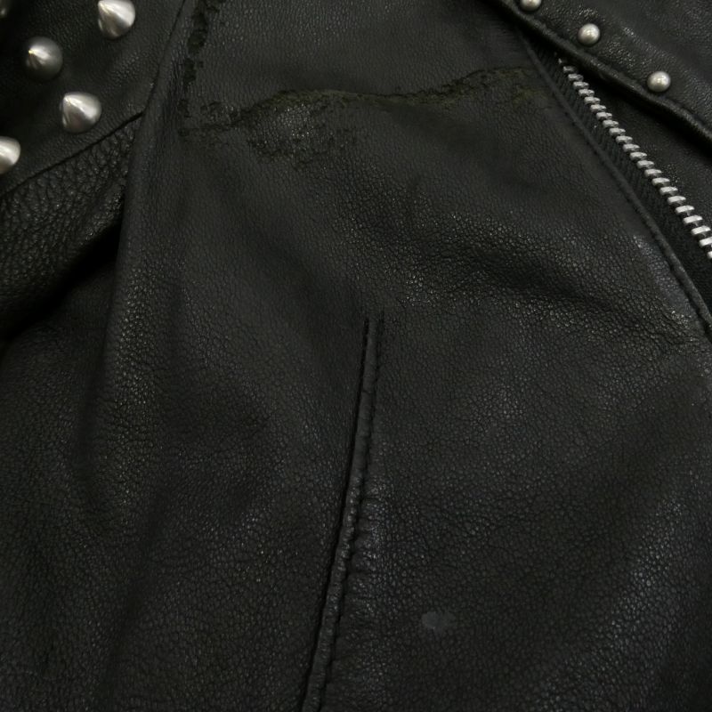 ヒステリックグラマー 0113LB02 ラムレザー スタッズ ダブル ライダース ジャケット 買取実績 画像