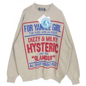 ヒステリックグラマー 26SS 02261NS01 DIZZY & MILKY インターシャ編み ディジー アンド ミルキー コットン セーター ニット 買取実績 画像