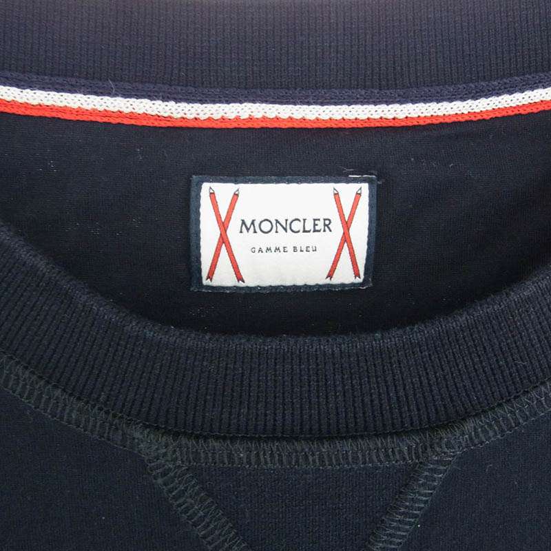 モンクレール ガムブルー D13918010750 829D1 MAGLIA Vガゼット リブネック 袖ロゴ 半袖 Tシャツ 買取実績 画像