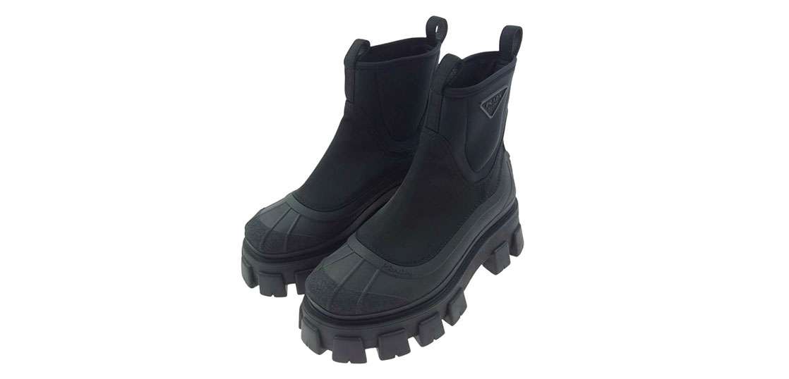 プラダ 2UE029 モノリス Re-Nylon ギャバジン プラットフォーム ブーツ 買取実績