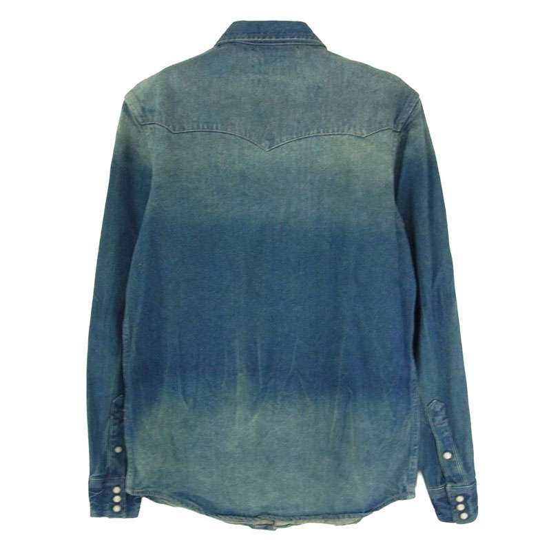 ダブルアールエル デニム ウェスタン 長袖シャツ ポケット刺繍 インディゴ 買取実績 画像