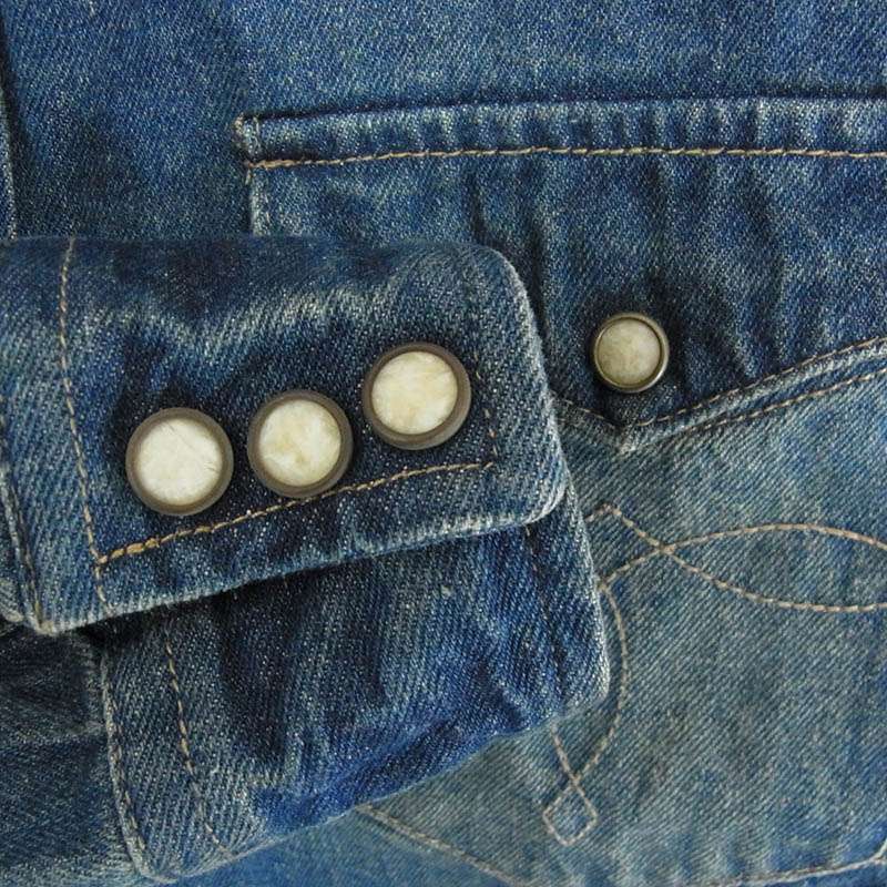 ダブルアールエル デニム ウェスタン 長袖シャツ ポケット刺繍 インディゴ 買取実績 画像