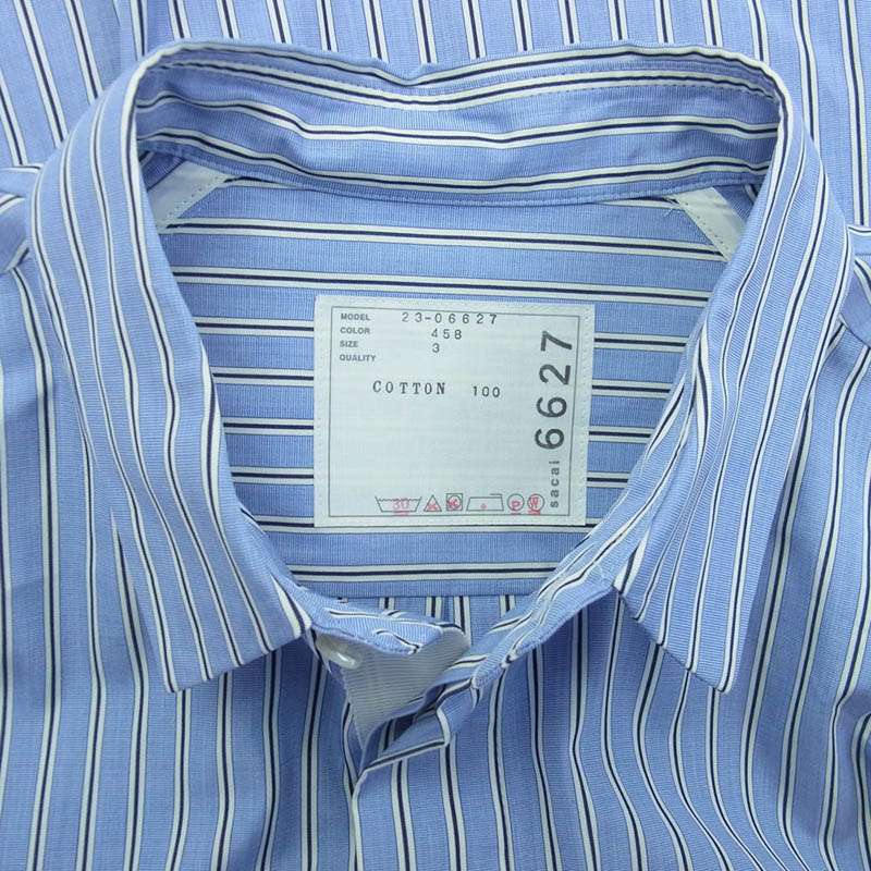 サカイ 23-06627 Thomas Mason Cotton Poplin Dress ストライプ 長袖 シャツ 買取実績 画像