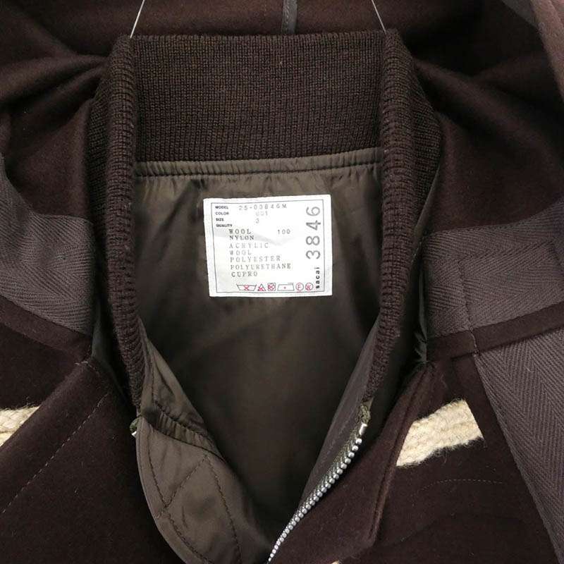 サカイ 25AW 25-03846M Wool Melton Blouson ウール メルトン ブルゾン ダッフル コート 買取実績 画像