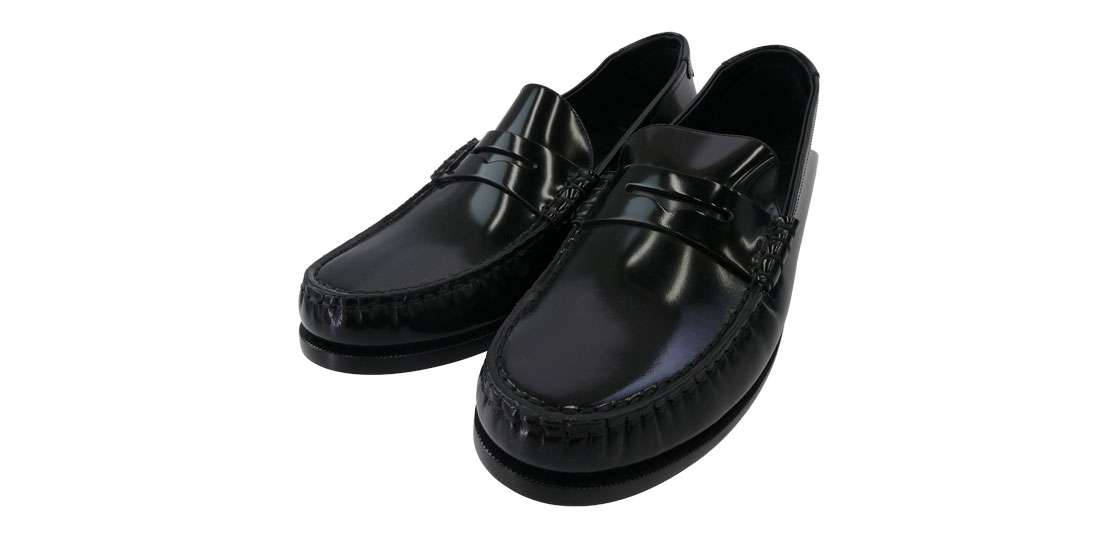 サンローラン 703741 ロゴプレート レザー シューズ ペニーローファー 買取実績