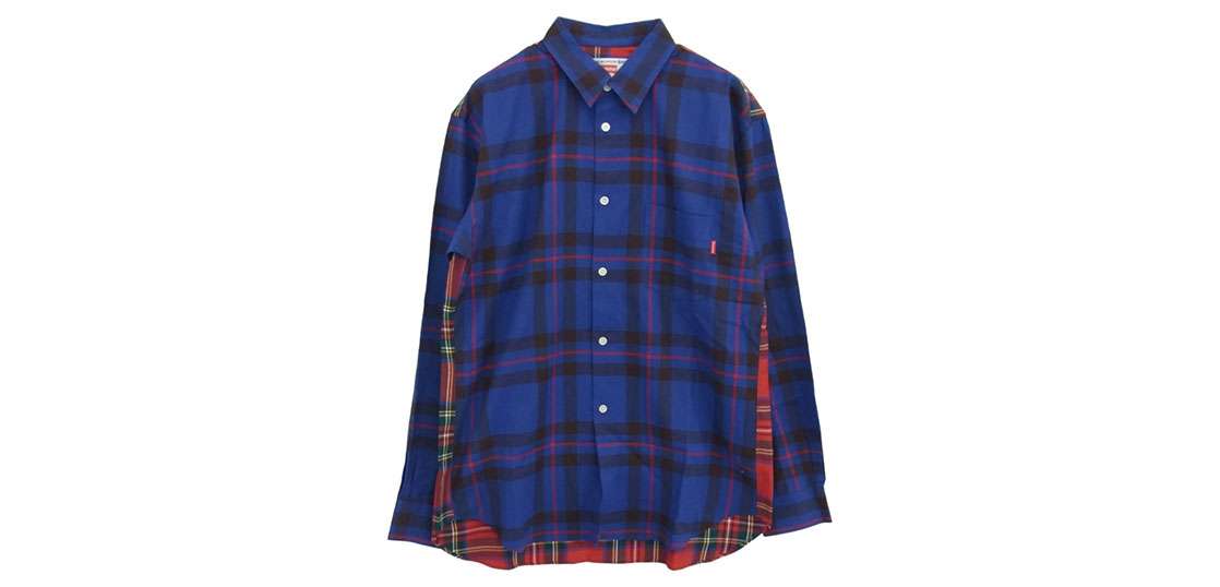 シュプリーム 15AW S1FW15 コムデギャルソンシャツ バックロゴプリント チェック切替 長袖 シャツ 買取実績
