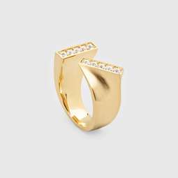 トムウッド リング Tilt Ring Gold Diamonds 画像
