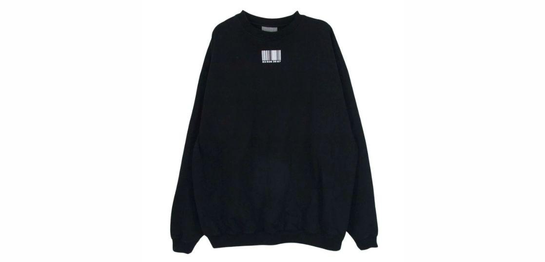 ヴェトモン VL12TR140B VTMNTS BARCODE SWEATSHIRT 買取実績