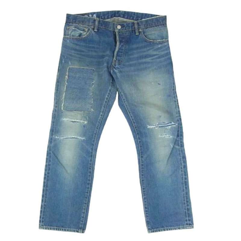 VISVIM 18AW 0118105005029 SOCIAL SCULPTURE 10 DAMAGED-14 ソーシャル スカルプチャー ダメージ加工 デニム パンツ 買取実績 画像