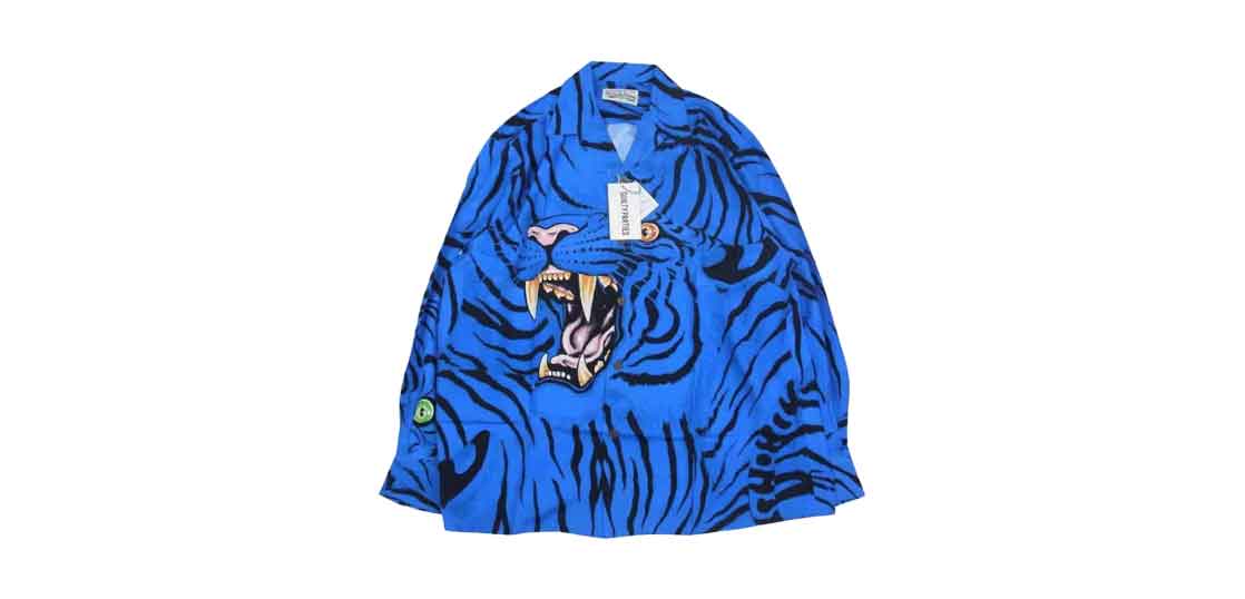 ワコマリア ティムリーハイ タイガー 長袖 ハワイアンシャツ ブルー 買取実績
