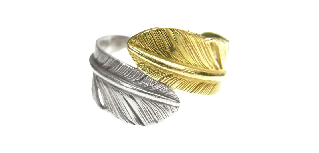 ウィングロック K18 ダブルフェザー リング ゴールド シルバー 買取実績