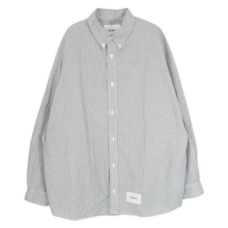 WTAPS 23AW 232GWDT-SHM03 BROADCLOTH.TEXTILE.PROTECT ブロード ストライプ バックプリント 長袖 シャツ 買取実績 画像