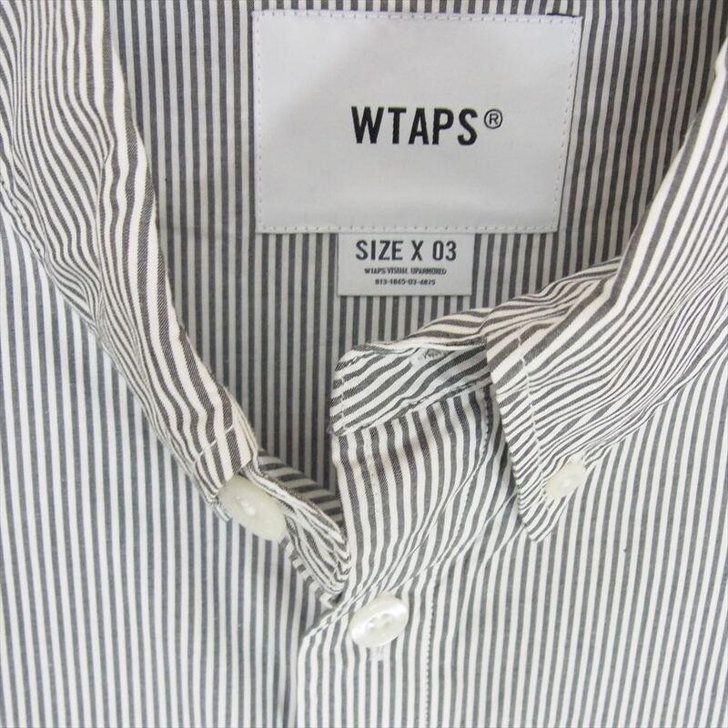 WTAPS 23AW 232GWDT-SHM03 BROADCLOTH.TEXTILE.PROTECT ブロード ストライプ バックプリント 長袖 シャツ 買取実績 画像