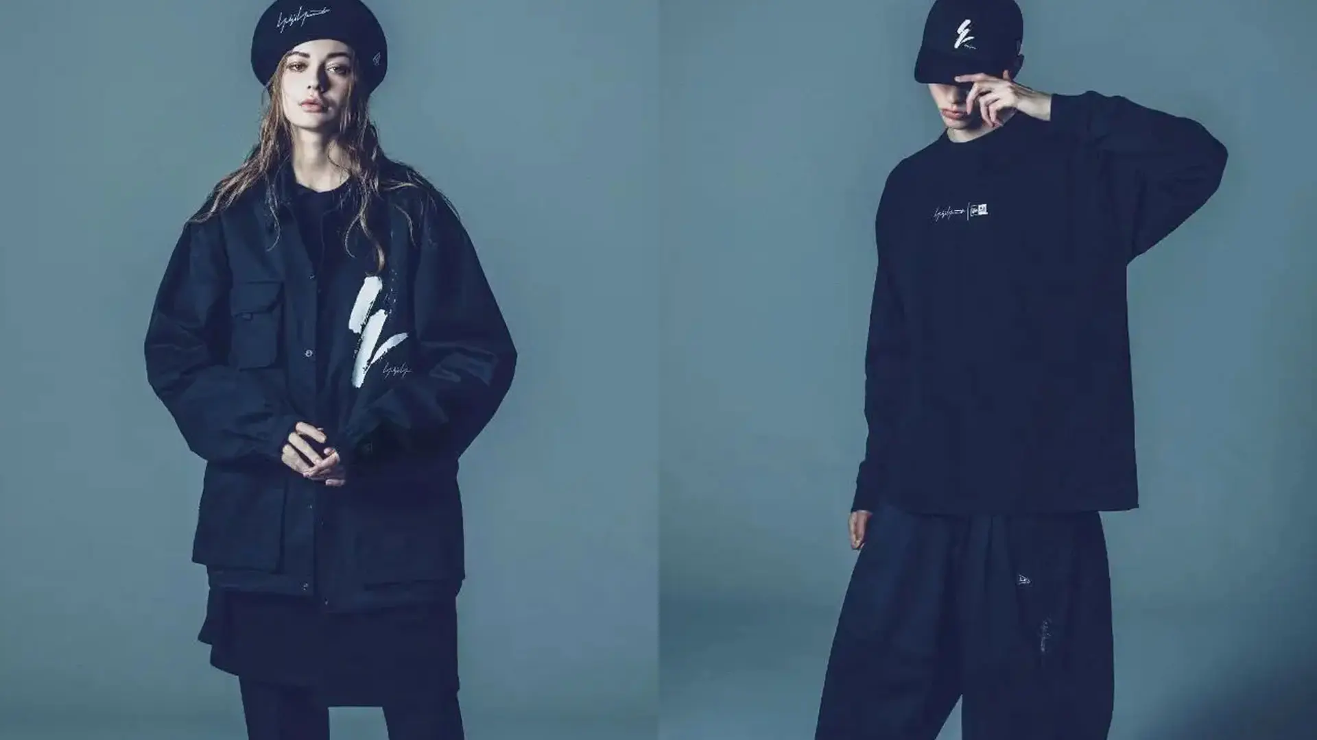 良品✨ヨウジヤマモト　ニューエラコラボプルオーバーパーカー　フーディ　ブラックＬ yohji yamamoto - pour homme × NEW ERA BOX LOGO PRINT SWEAT