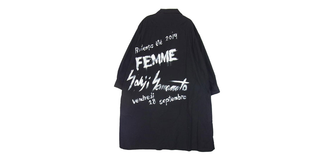 ヨウジヤマモト +NOIR 19SS HN-C07-001 バックプリント ロングシャツ ブラウス 買取実績