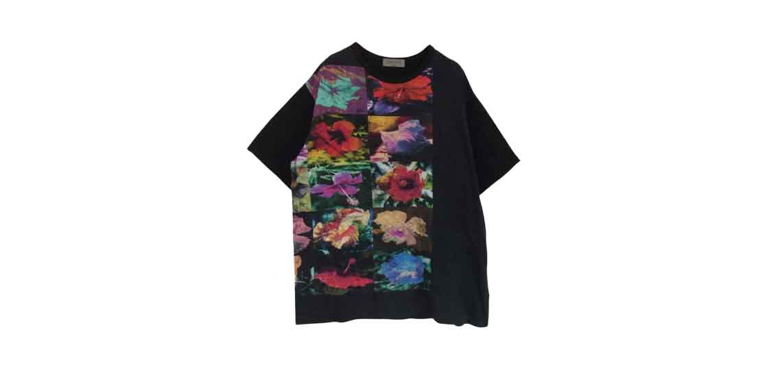 ヨウジヤマモトプールオム 22SS HG-T65-271 Inkjet Flower Picture Book Print Short Sleeves 花図鑑 切替 Tシャツ 買取実績