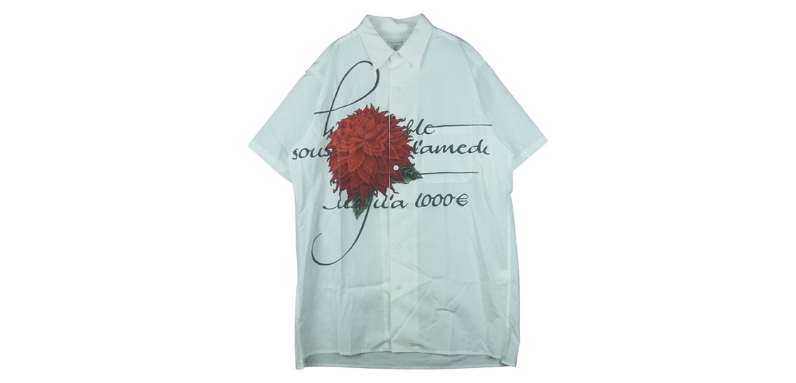 ヨウジヤマモト プールオム 22SS HG-B34-047 ダリア プリント ブロード 半袖 シャツ 買取実績 アイキャッチ画像