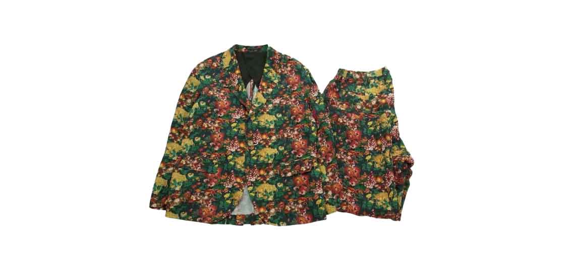 ヨウジヤマモトプールオム 11SS ゴブラン期 アーカイブ シルク100％ フラワー総柄 シワ加工 セットアップ 買取実績